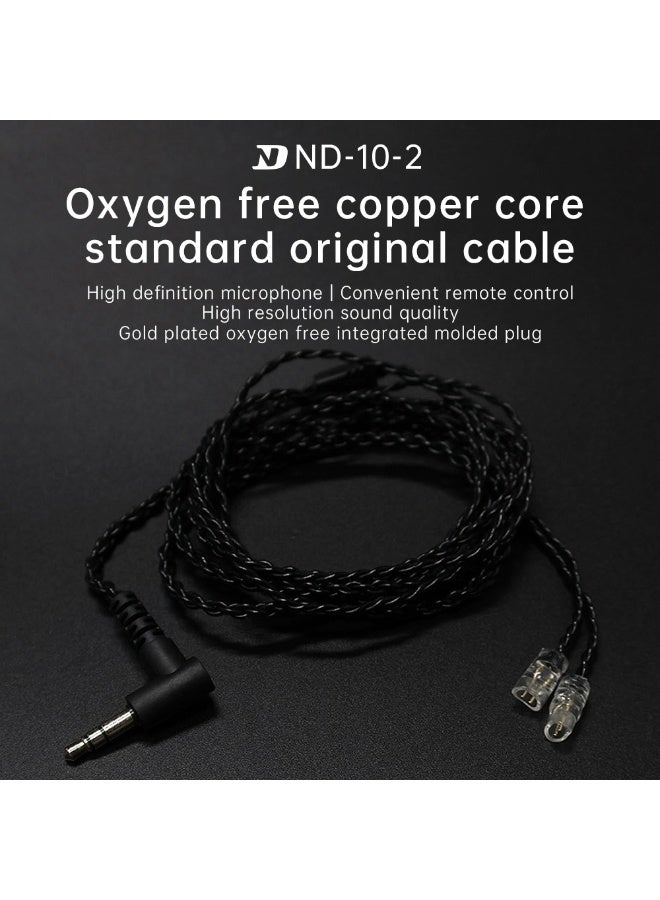 إن دي كابل ND 10-2 سماعات احترافي، نحاس خالٍ من الأكسجين، صوت عالي الدقة Hi-Fi، 3.5 مم، 2-Pin قابل للفصل، كابل سماعات IEM متوافق مع KZ و CCA و TRN و QKZ و CVJ - Image 2